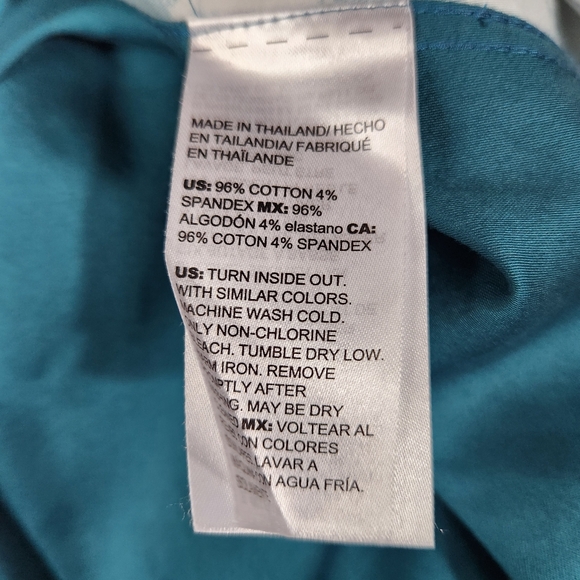 CHICOS Urban Wildflower Teal Blue Tunic Top Size 10 - Picture 6 of 6